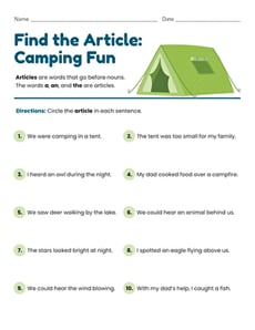 Find the Article: Camping Fun