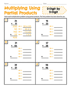 Multiplying Using Partial Products: 2-Digit by 2-Digit