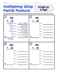 Multiplying Using Partial Products: 3-Digit by 2-Digit