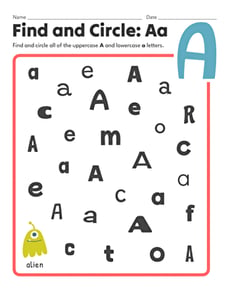 Find and Circle: Aa