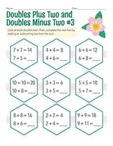 Doubles Plus Two and Doubles Minus Two #3