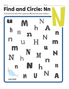 Find and Circle: Nn