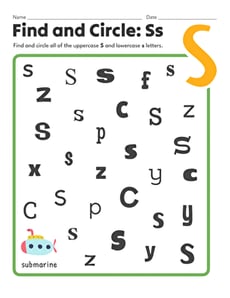 Find and Circle: Ss