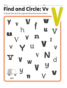 Find and Circle: Vv