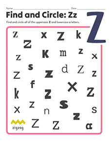 Find and Circle: Zz