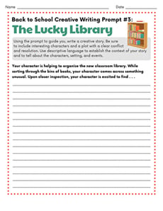 Back to School Creative Writing Prompt #3: The Lucky Library
