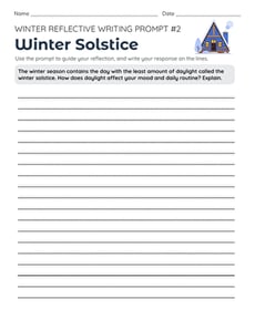 Winter Reflective Writing Prompt #2: Winter Solstice