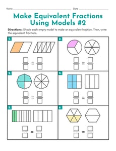 Make Equivalent Fractions Using Models #2