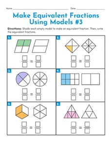 Make Equivalent Fractions Using Models #3