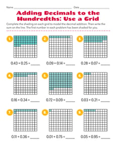 Adding Decimals to the Hundredths: Use a Grid