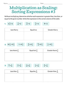 Multiplication as Scaling: Sorting Expressions #3