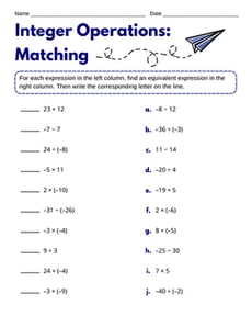 Integer Operations: Matching