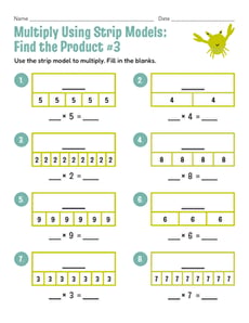 Multiply Using Strip Models: Find the Product #3