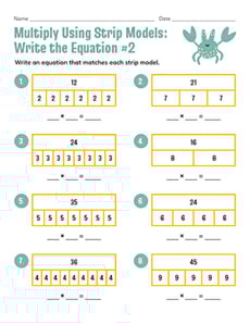Multiply Using Strip Models: Write the Equation #2