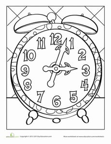 Clock Coloring Page