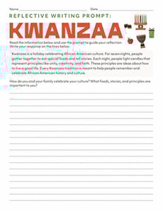 Reflective Writing Prompt: Kwanzaa