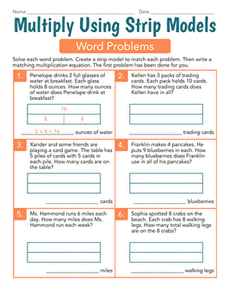 Multiply Using Strip Models: Word Problems