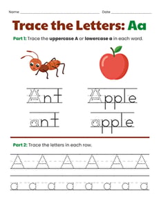 Trace the Letters: Aa