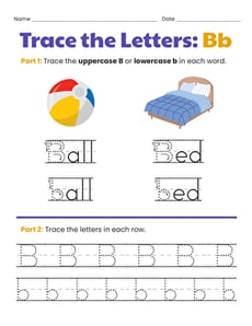 Trace the Letters: Bb