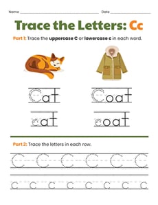Trace the Letters: Cc