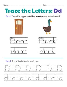 Trace the Letters: Dd