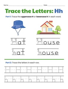 Trace the Letters: Hh