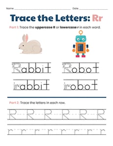 Trace the Letters: Rr