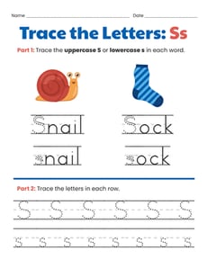 Trace the Letters: Ss