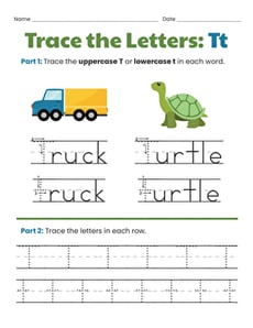 Trace the Letters: Tt