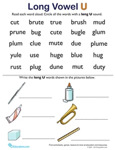 Learning Long Vowels: Long U Words #2