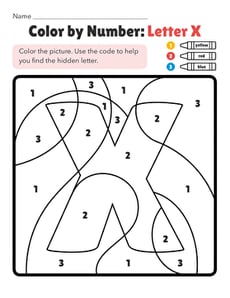 Color by Number: Letter X