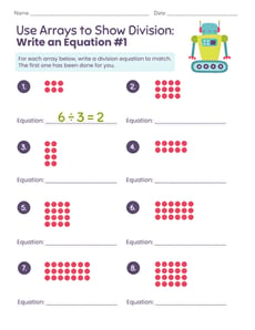 Use Arrays to Show Division: Write an Equation #1