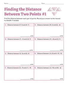 Finding the Distance Between Two Points #1