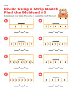 Divide Using a Strip Model: Find the Dividend #2