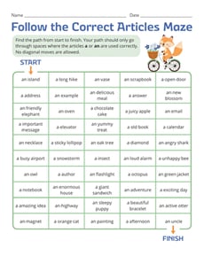 Follow the Correct Articles Maze