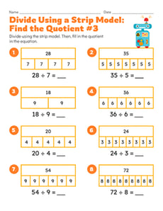 Divide Using a Strip Model: Find the Quotient #3