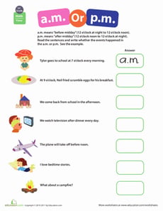 Telling Time: A.M. or P.M.?