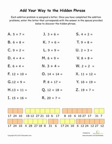 Addition Practice Sheet