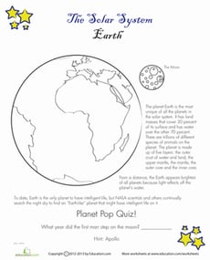Earth Coloring Sheet