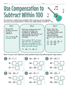 Use Compensation to Subtract Within 100