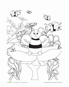 Bumble Bee Coloring Page