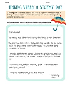 Linking Verbs: A Stormy Day