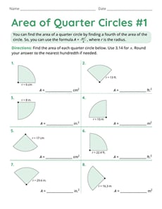 Area of Quarter Circles #1