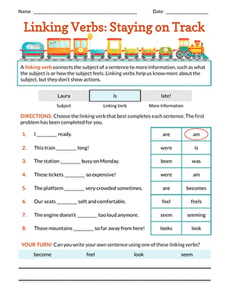 Linking Verbs: Staying on Track