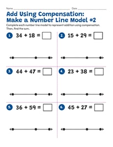 Add Using Compensation: Make a Number Line Model #2