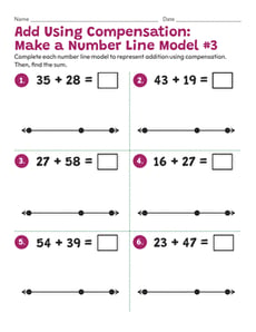 Add Using Compensation: Make a Number Line Model #3