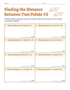Finding the Distance Between Two Points #2
