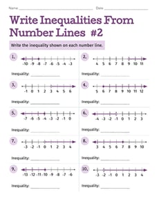 Write Inequalities From Number Lines #2