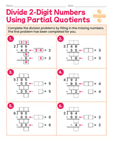 Divide 2-Digit Numbers Using Partial Quotients