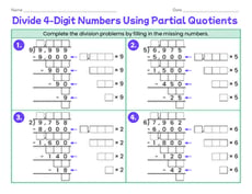 Divide 4-Digit Numbers Using Partial Quotients